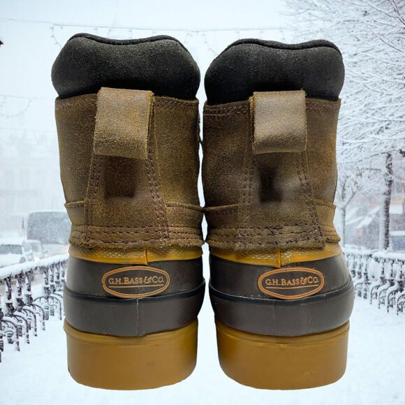 G.H. BASS Calgary Brown Insulated Ankle Winter Duck Boots Unisex Youth US Size 4 - Picture 7 of 12